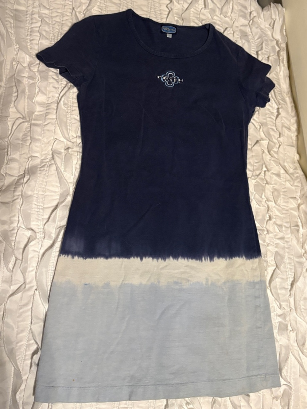 Vintage Rusty Light Blue Dip-Dye Dress